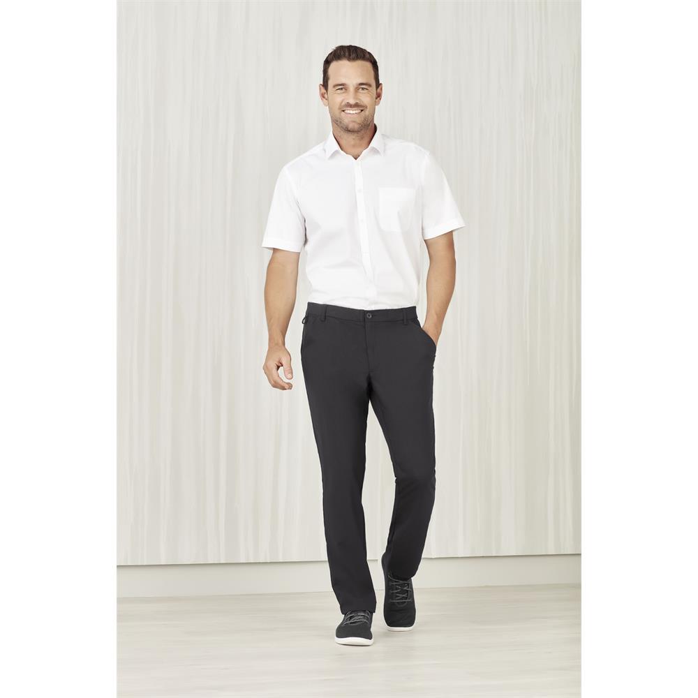 Mens Comfort Waist Flat Front Pant